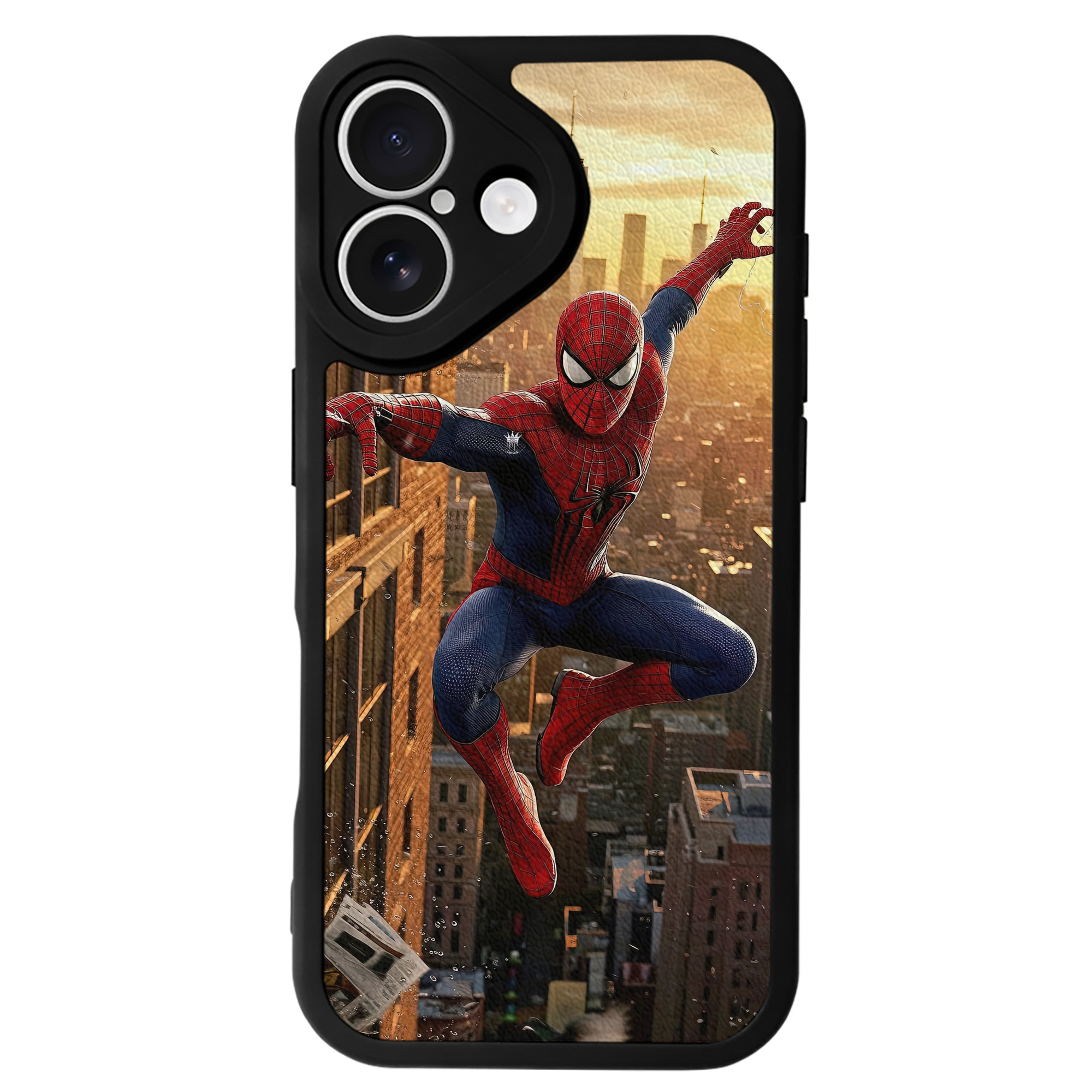 （画像用） Spider Man スパイダーマン 【iPhone 16シリーズ対応】シリコンスマホケース（レザー調） 材質：シリコン